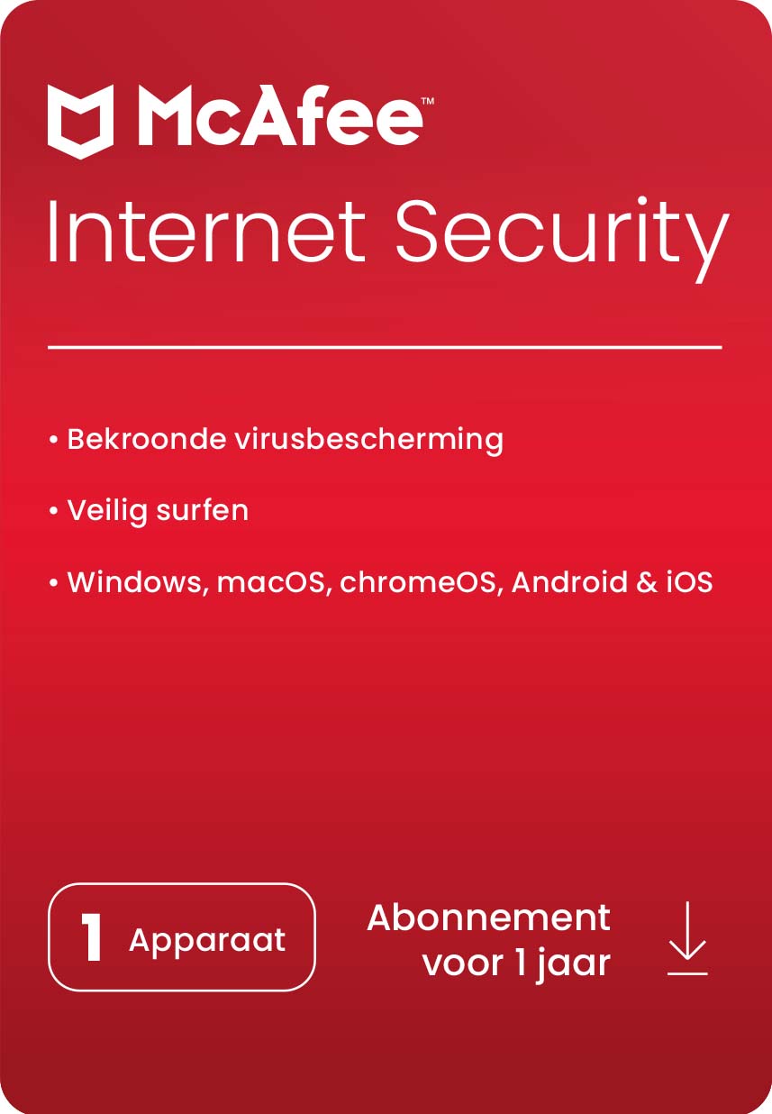 McAfee Internet Security 2023 | 1 Apparaat | 1 jaar | Windows - Mac - Android - iOS